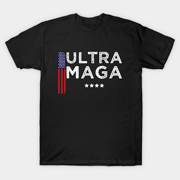 Ultra Maga American Flag Vintage Funny T-Shirt by Gtrx20